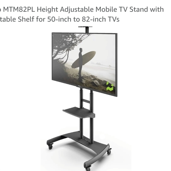 Height Adjustable TV Stand with Adjustable Shelf for 50inch to 82inch TVs - Picture 1 of 2